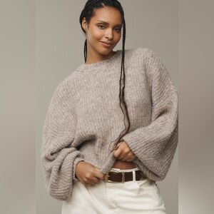Anthropologie Pilcro Blake Slouchy-Sleeve Crew-Neck Sweater